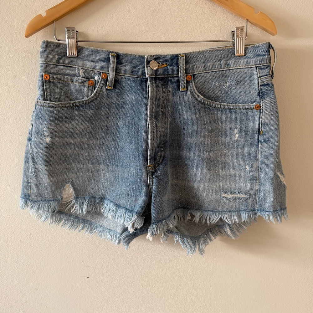 Agolde Parker Vintage Cutoff Organic Cotton Denim Shorts Size 28
